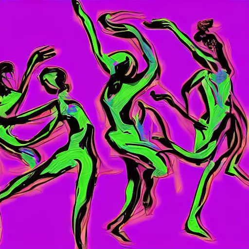 Prompt: a ritual of dance, digital art