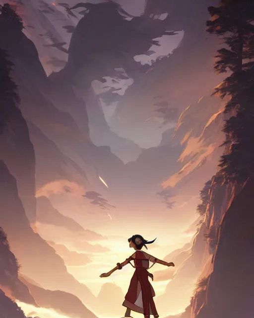 Image similar to ty lee from avatar : the last airbender, full shot, atmospheric lighting, detailed face, by makoto shinkai, stanley artger m lau, wlop, rossdraws, james jean, andrei riabovitchev, marc simonetti, krenz c