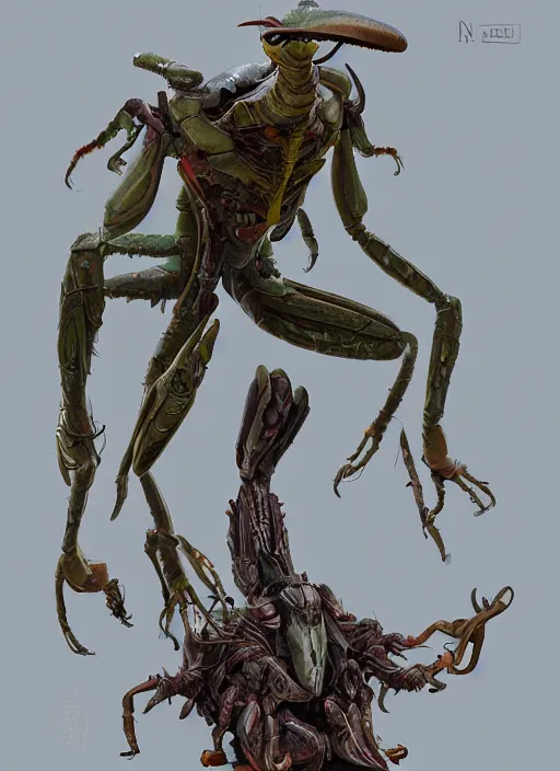 Image similar to anthropomorphic mantis, guardians of the galaxy, au naturel, hyper detailed, digital art, trending in artstation, cinematic lighting, studio quality, smooth render, unreal engine 5 rendered, octane rendered, art style by klimt and nixeu and ian sprigger and wlop and krenz cushart