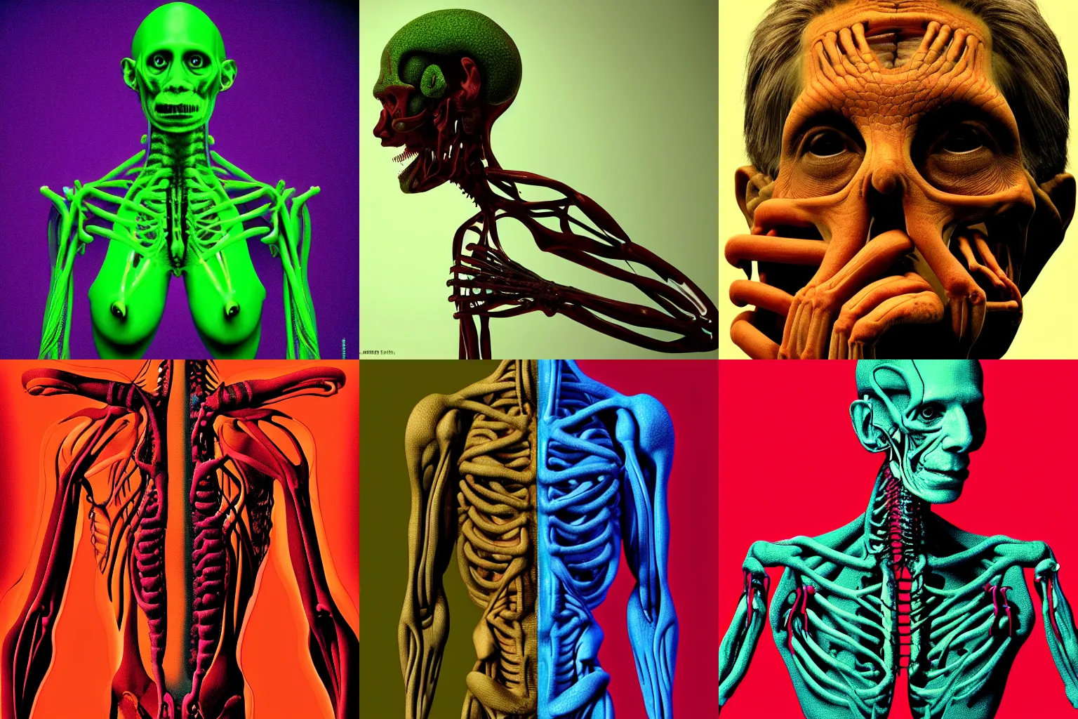 Prompt: deformed human body, trypophobic by David Cronenberg, detailed, high quality, cine colors