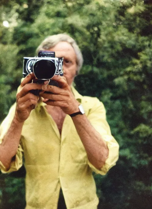 Image similar to a man in the 1 9 7 0 s holding a camera