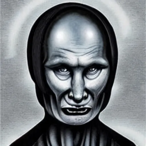 Prompt: H.R.Giger Putin Abomination