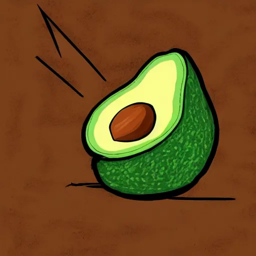 Image similar to avocado being stolen, parietal art style, cave painting, petroglyph inside a cavern