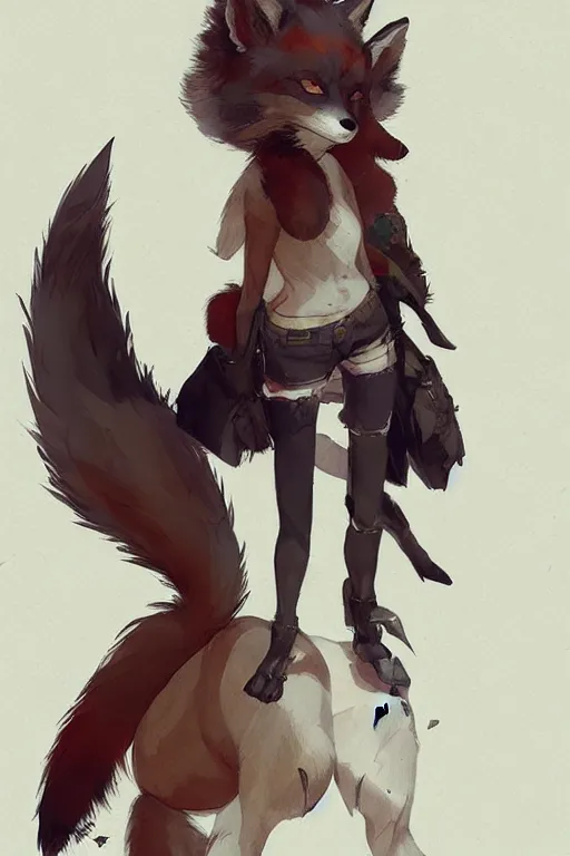 Image similar to a fox fursona, trending on artstation, by kawacy, furry art, digital art, art by dustin nguyen akihiko yoshida greg tocchini