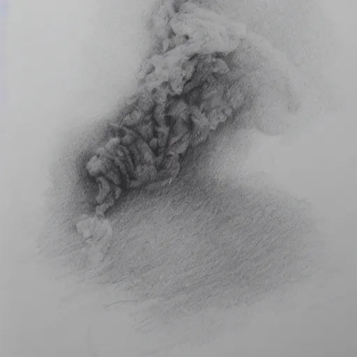 Image similar to grand covered in epic smoke, pen drawing