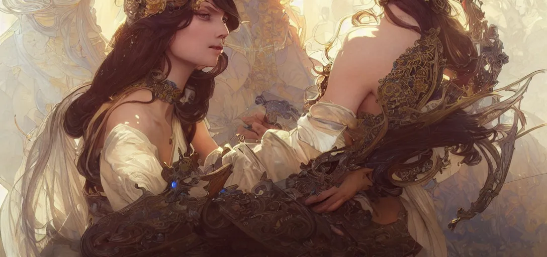 Image similar to Cindy Aurum D&D, fantasy, intricate, elegant, highly detailed, digital painting, artstation, concept art, smooth, sharp focus, illustration, art by artgerm and greg rutkowski and alphonse mucha