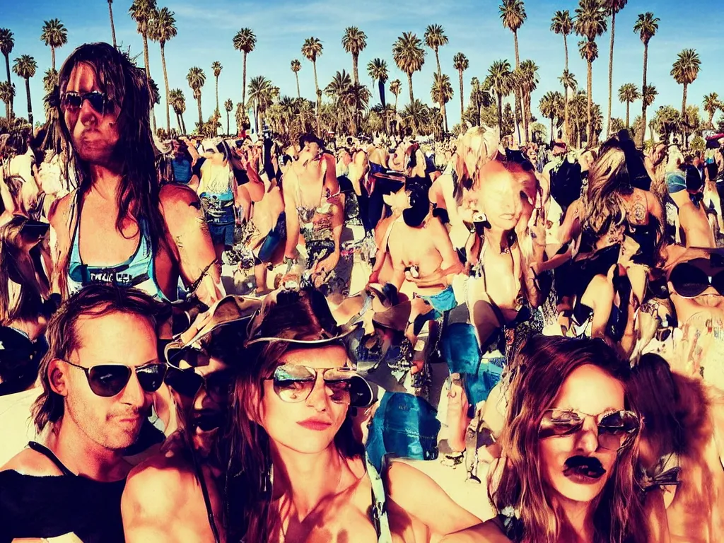 Prompt: coachella with no people, beauty, summer vibes, splash house, yacht party, techno, photo by the cobra snake and terry richardson, trending on instagram, trending on artstation