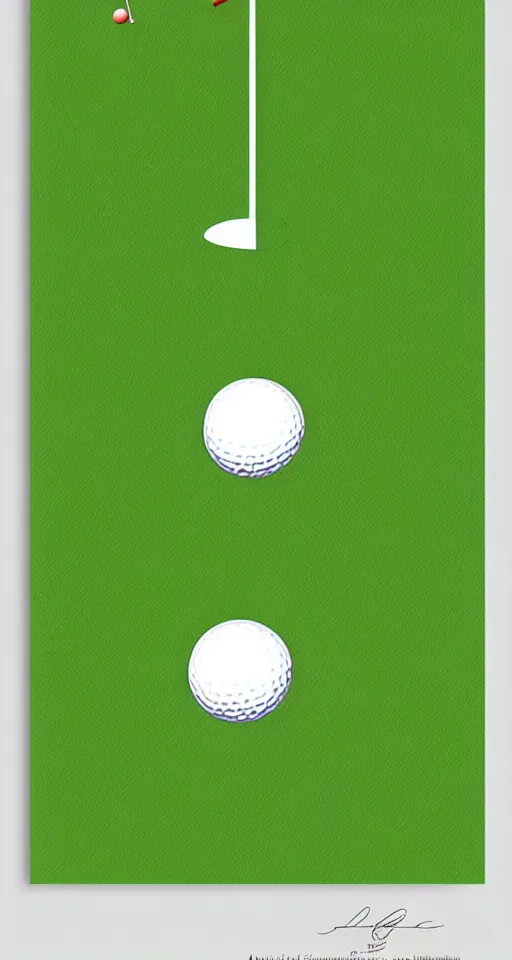 Image similar to a beautiful graphic design, simple, a golf themed greeting card that says,