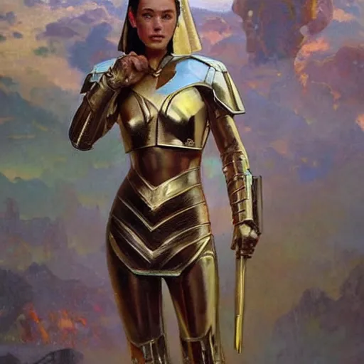 Prompt: STAR TREK shiny armor designed in ancient Greece, (SFW) safe for work, photo realistic illustration by greg rutkowski, thomas kindkade, alphonse mucha, loish, norman rockwell