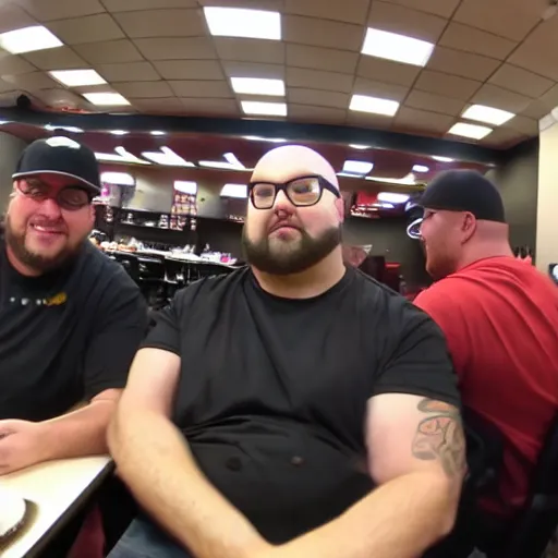 Prompt: GoPro photo sitting across WingsofRedemption at Golden Corral