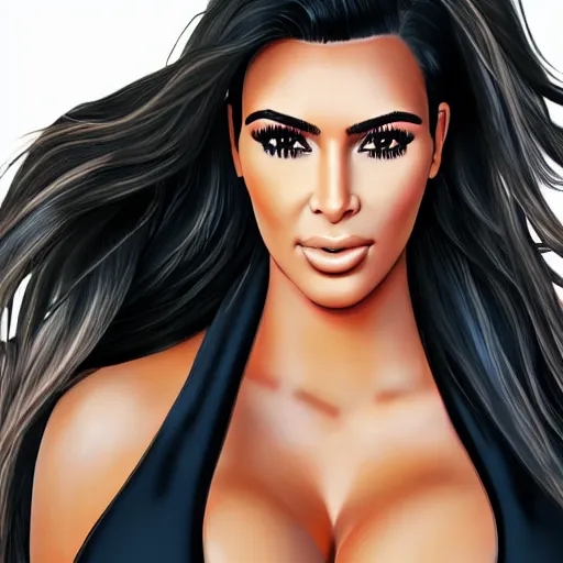 Image similar to kim kardashian in linguire next to the beach, looking at camera while posing, wet clothes, realistic shading, fine details, realistic shaded lighting poster, g cup size, dslr