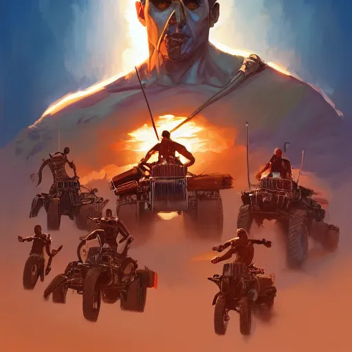 Image similar to hero world mad max fury road, behance hd by jesper ejsing, by rhads, makoto shinkai and lois van baarle, ilya kuvshinov, rossdraws global illumination