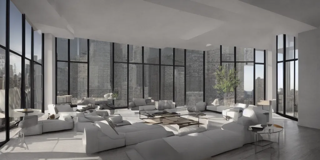 Image similar to new york penthouse, Geoffrey Bawa architecture, concept rendering