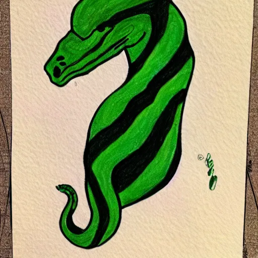 Image similar to Mary GrandPré drawing of a Slytherin