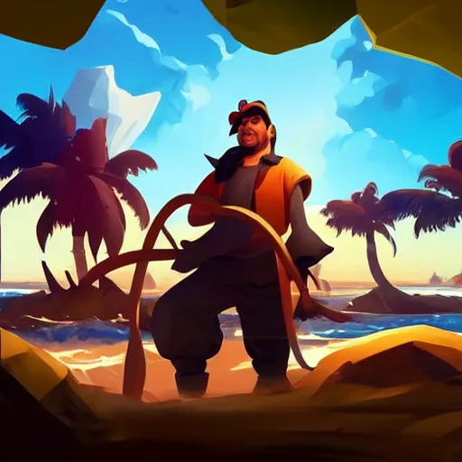 Image similar to painting treasure on sea of thieves game smooth median photoshop filter cutout vector, behance hd by jesper ejsing, by rhads, makoto shinkai and lois van baarle, ilya kuvshinov, rossdraws global illumination