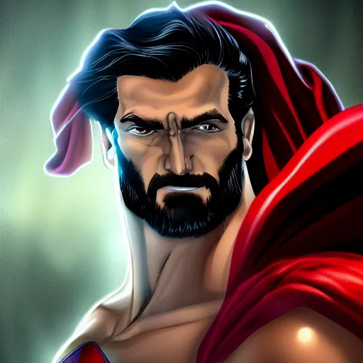 Image similar to a macro portrait of Jesus punching Superman in the jaw, hyperdetailed, artstation, 8k,