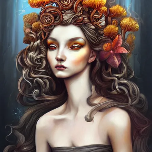 Prompt: realistic mythological greek medusa, by anna dittmann