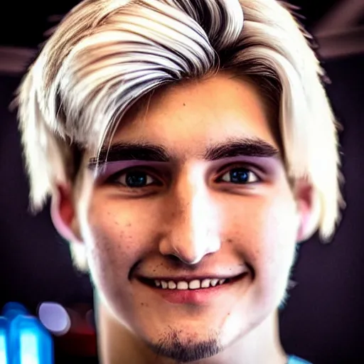 Image similar to really handsome gigachad xqc gigachad gambling : : realistic : : 1 dslr : : 1 - - quality 2