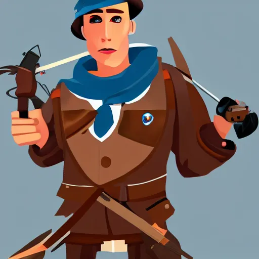 Image similar to Jerma985 as the Scout from Team Fortress 2