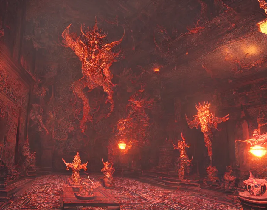 Prompt: various demons and monsters sealed by the holy light in old asian temple, beautiful texture, beautiful graphics, fantasy artwork, very beautiful scenery, hd, hdr, ue 5, ue 6, unreal engine 5, cinematic 4 k wallpaper, 8 k, ultra detailed, by popular digital, details, beautiful image ever created, high resolution, artstation, award winning