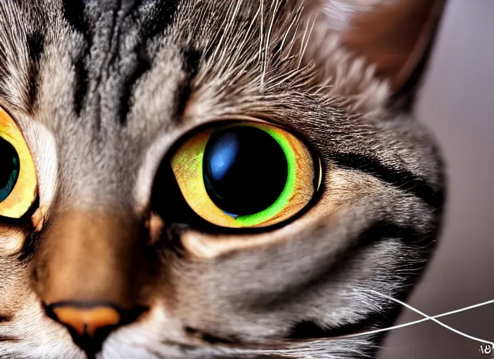 Image similar to 5 5 mm photo of a cyclops cat with one big centered eye. fantasy magic style. highly detailed 8 k. intricate. lifelike. soft light. nikom d 8 5 0. cinematic post - processing