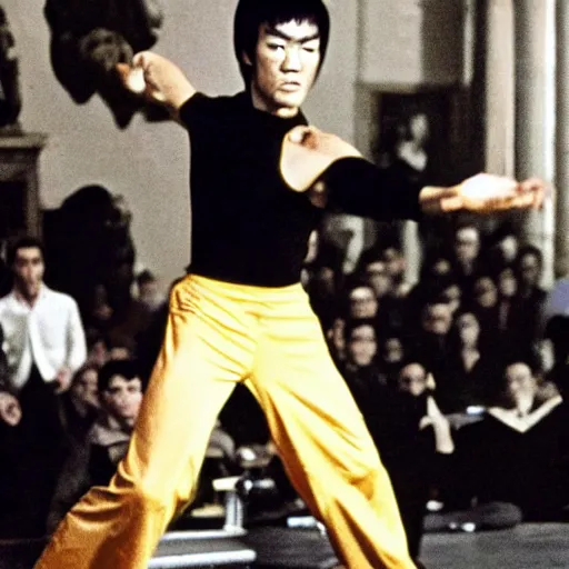 Image similar to bruce lee is president of the united states, state of the union