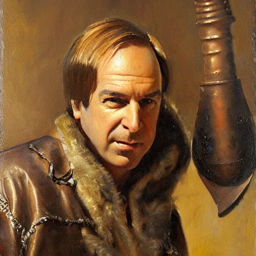 Image similar to saul goodman of better call saul, face detail by theodore ralli and nasreddine dinet and anders zorn and nikolay makovsky and edwin longsden long, bronze age, sword and sorcery, oil on canvas, masterful intricate artwork, excellent lighting, high detail 8 k