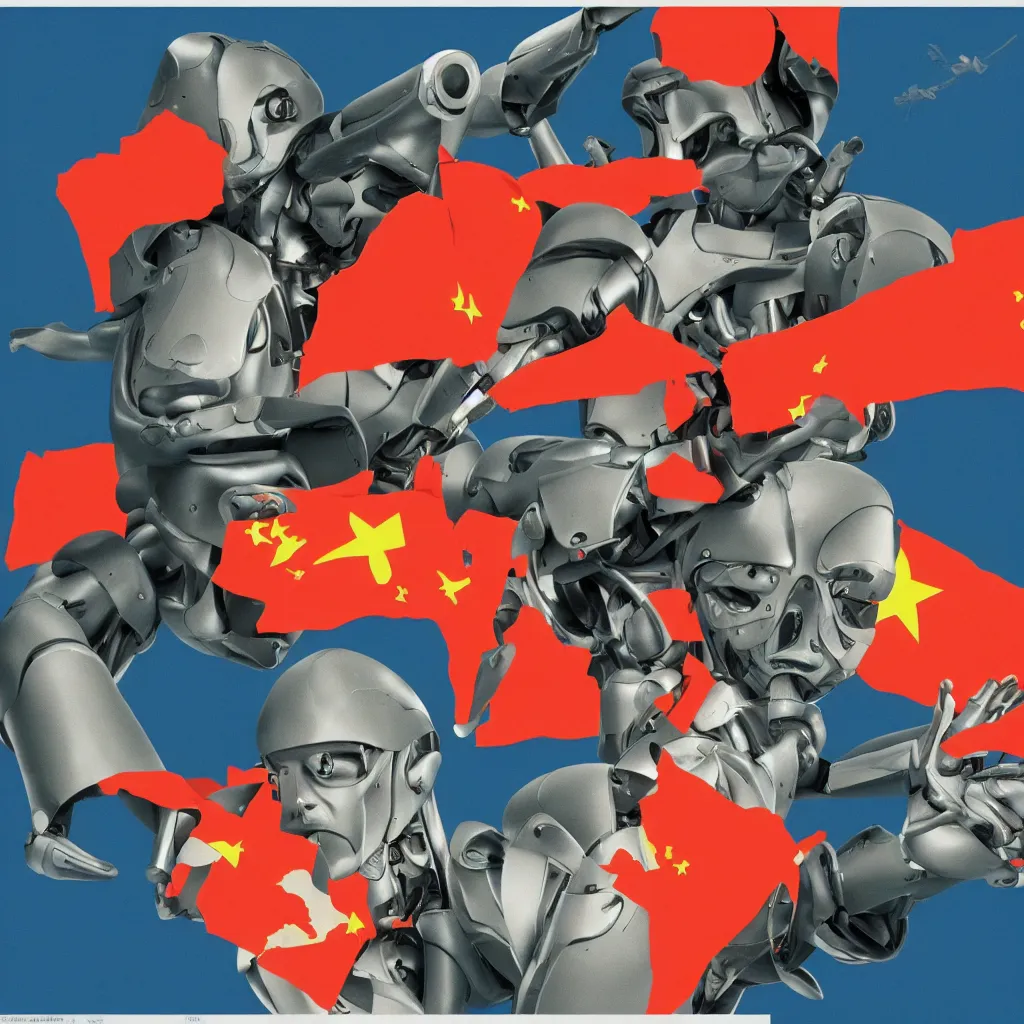 Prompt: it is you humans that are training the AI to take your jobs and make you expendable, communist propaganda poster style, 8K HD