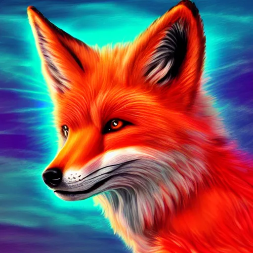 Prompt: digital reddest fox, retrowave palette, digital world, highly detailed, electric breeze, anatomically correct vulpine, synth feel, fluffy face, ear floof, flowing fur, super realism, accurate animal imagery, 4 k digital art