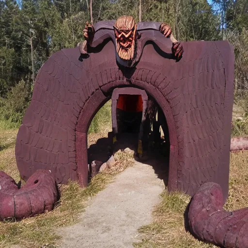 Prompt: photo of satan at the gateway to hell