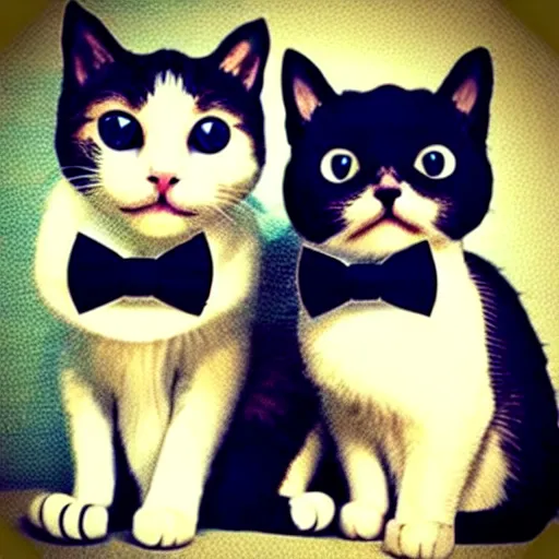 Image similar to cute cat family wearing bowties