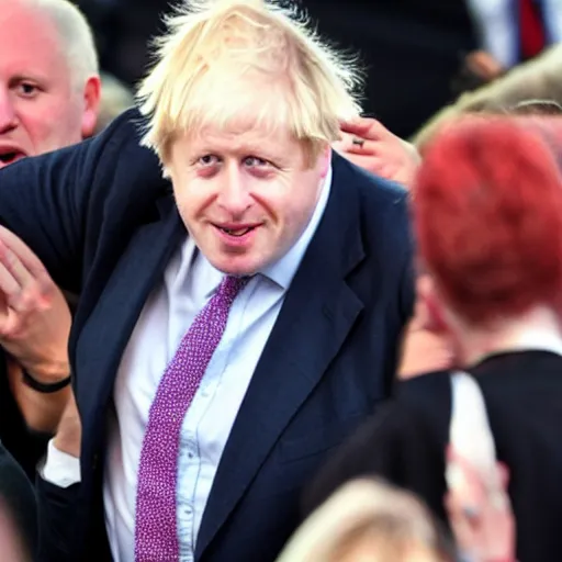 Prompt: Boris Johnson in a moshpit