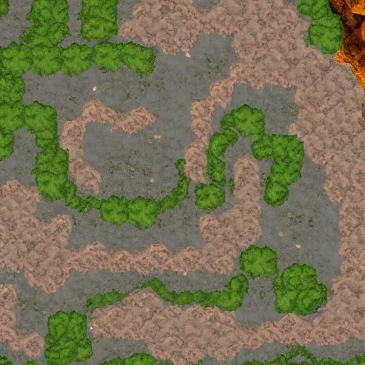 Image similar to top down view of a section of a cave, in the style of a video game