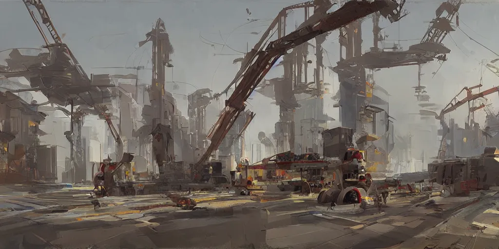 Prompt: scifi construction place. bysergey kolesov