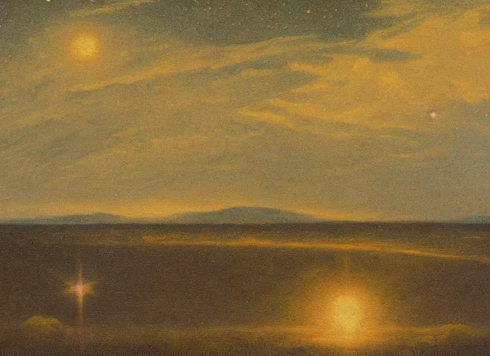 Image similar to mare tranquillitatis on the moon, lunar surface in the style of hudson river school of art, oil on canvas