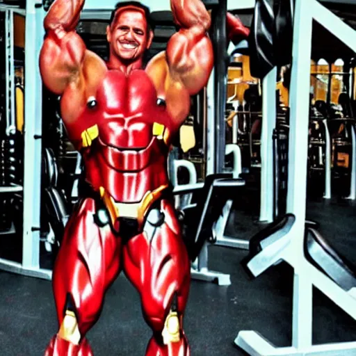 Prompt: Bodybuilder Iron Man