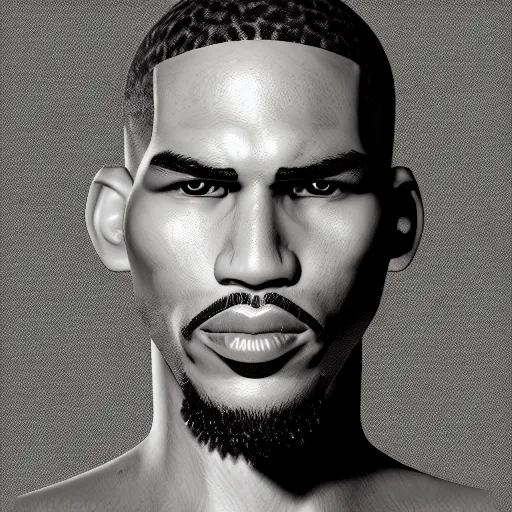 Image similar to Portrait of Jayson Tatum as Guerilla Heroica, Black and White, digital art, trending on artstation, octane render, inspiring, dignifying