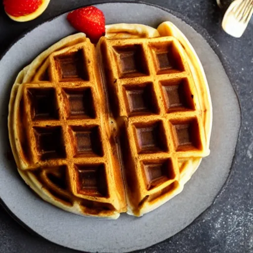 Image similar to golden eggo waffle on a plate