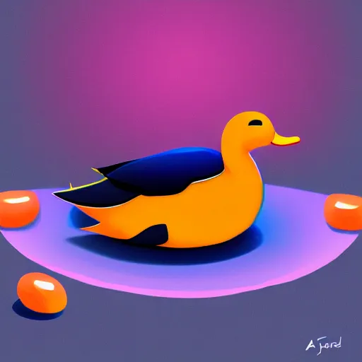 Image similar to duck tucked in bed and going to sleep, dynamic composition, digital painting, trending on artstation, award winning art, stylized painting, dynamic light