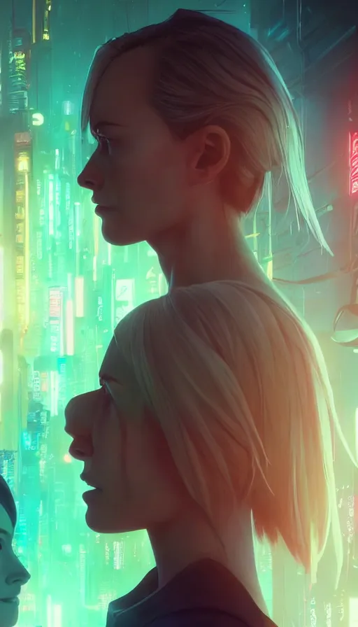 Image similar to kristanna loke, girl, altered carbon, highly detailed surreal neon big in japan vfx portrait of a android, stephen bliss, unreal engine, greg rutkowski, loish, rhads, beeple, makoto shinkai and lois van baarle, ilya kuvshinov, rossdraws, tom bagshaw, global illumination, detailed and intricate environment