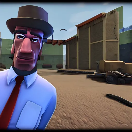 Prompt: Saul Goodman in Team Fortress 2, HD 4k game screenshot, Valve official announcement, new character