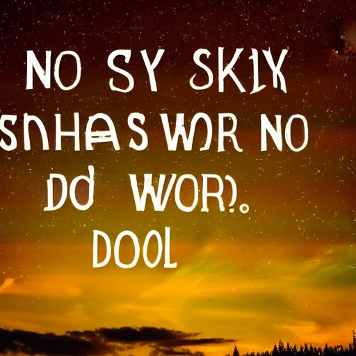 Image similar to the sky sparkled with words : do not answer!