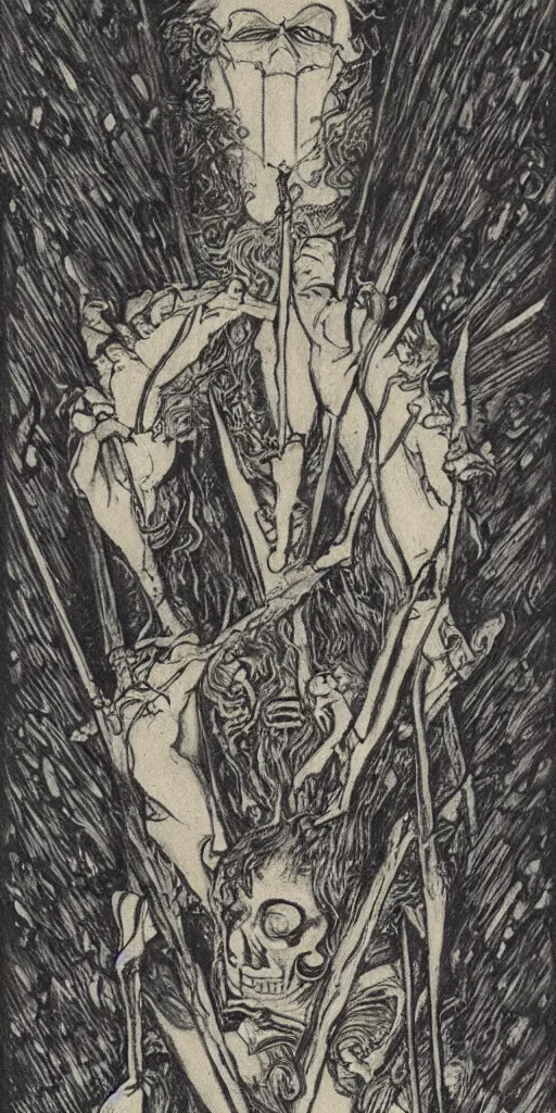 Image similar to the death tarot card by austin osman spare