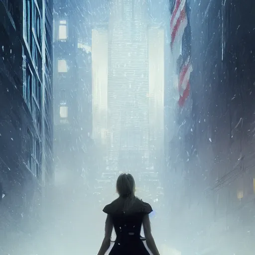 Prompt: ivanka trump is the first female president by greg rutkowski, makoto shinkai, takashi takeuchi, trending on artstation, incredible post - processing lighting, centered composition, cinematic composition, rule of thirds, seductive look, intricate details