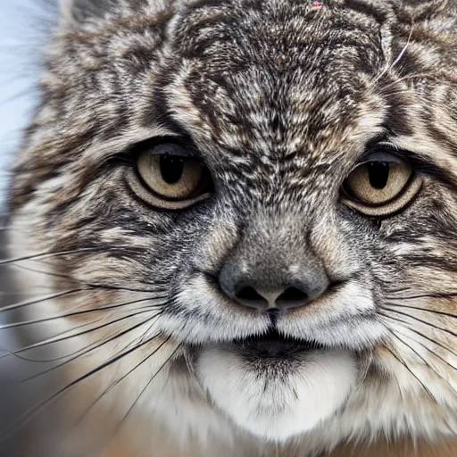 Image similar to pallas cat extreme closeup