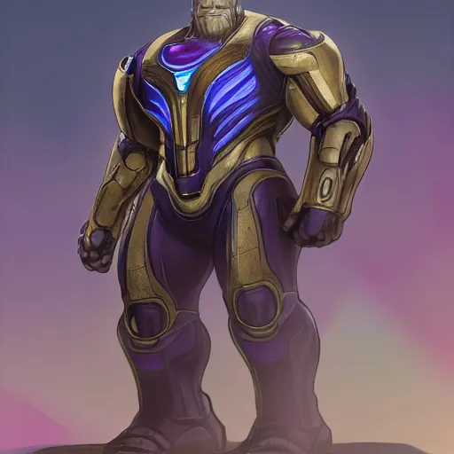 Prompt: Thanos is a robot, concept art, digital art, well detailed, trending on artstation