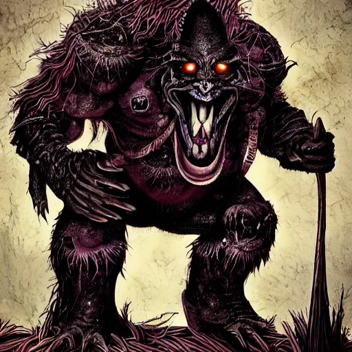 Prompt: mutant ogre combined with crow, gothic art, popping color, detailed, eerie, emotional, gothic, highly detailed, incredibly sharp focus, Artstation, deviantart, artgem, insane detail, intense color, vibrant cartoon art, award-winning art, French comic art, 8k, super precise detail, golden ratio, in the style of Heavy Metal Comics