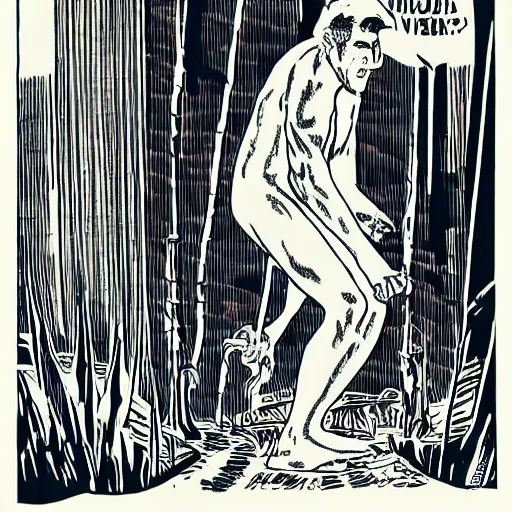 Image similar to I crawl like a viper through these suburban streets, by Raymond Pettibon