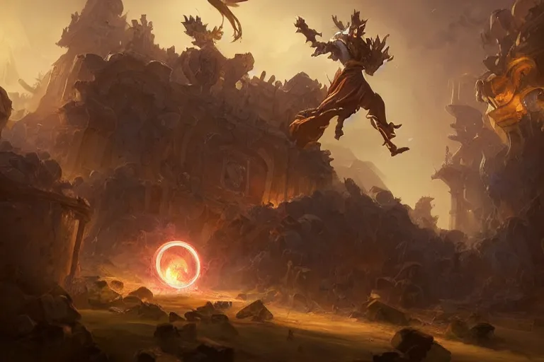 Image similar to a time traveler opening a portal in the baroque era, league of legends art style, hearthstone art style, epic fantasy style art by Craig Mullins, fantasy epic digital art, epic fantasy card game art by Greg Rutkowski