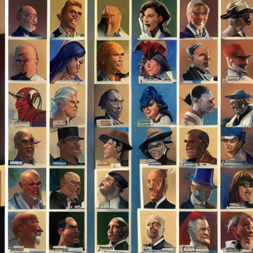 Prompt: Political rpg character face concept art by Alex Ross and Norman Rockwell